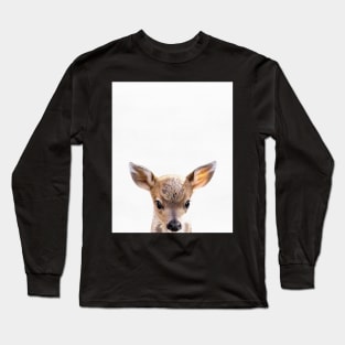 Baby deer print, Nursery, Animal, Kids room, Minimalist, Modern art, Wall art Long Sleeve T-Shirt